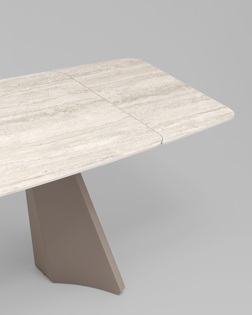 Стол обеденный Eliora 180-260х90 см серый травертин керамика