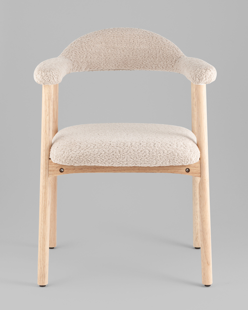 Стул обеденный Shredo бежевый шенилл светлое дерево 2 шт.