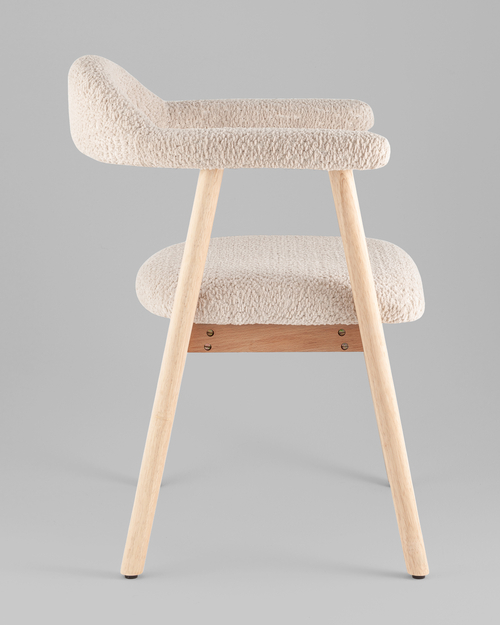 Стул обеденный Shredo бежевый шенилл светлое дерево 2 шт.