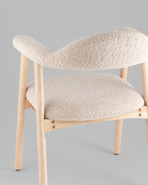 Стул обеденный Shredo бежевый шенилл светлое дерево 2 шт.