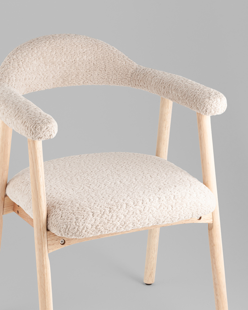Стул обеденный Shredo бежевый шенилл светлое дерево 2 шт.