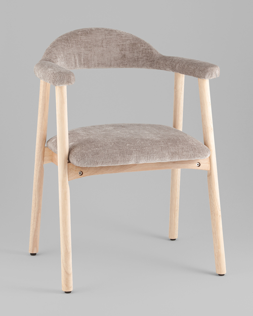 Стул обеденный Shredo серый шенилл светлое дерево 2 шт.