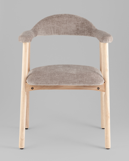 Стул обеденный Shredo серый шенилл светлое дерево 2 шт.