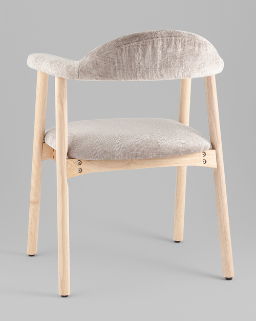 Стул обеденный Shredo серый шенилл светлое дерево 2 шт.