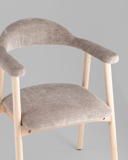 Стул обеденный Shredo серый шенилл светлое дерево 2 шт.