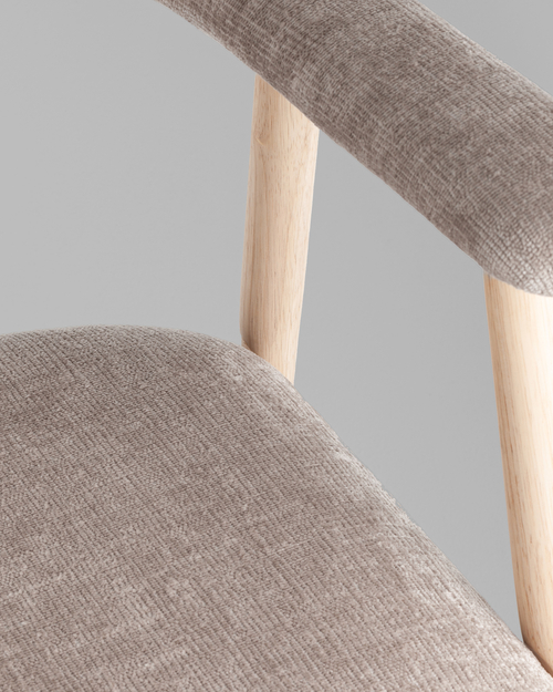 Стул обеденный Shredo серый шенилл светлое дерево 2 шт.