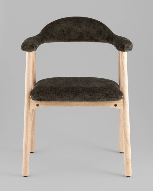 Стул обеденный Shredo темно-зеленый шенилл светлое дерево 2 шт.