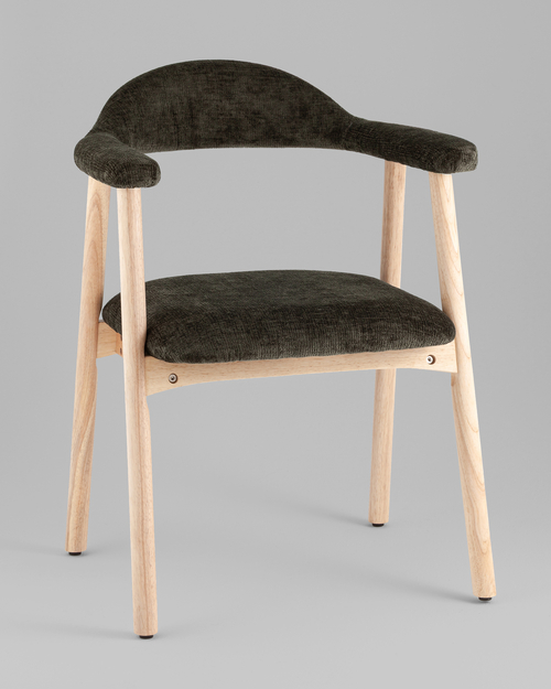 Стул обеденный Shredo темно-зеленый шенилл светлое дерево 2 шт.