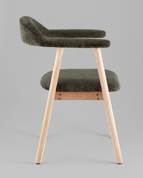 Стул обеденный Shredo темно-зеленый шенилл светлое дерево 2 шт.