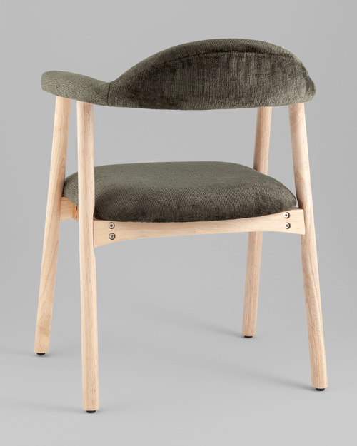 Стул обеденный Shredo темно-зеленый шенилл светлое дерево 2 шт.