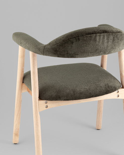 Стул обеденный Shredo темно-зеленый шенилл светлое дерево 2 шт.