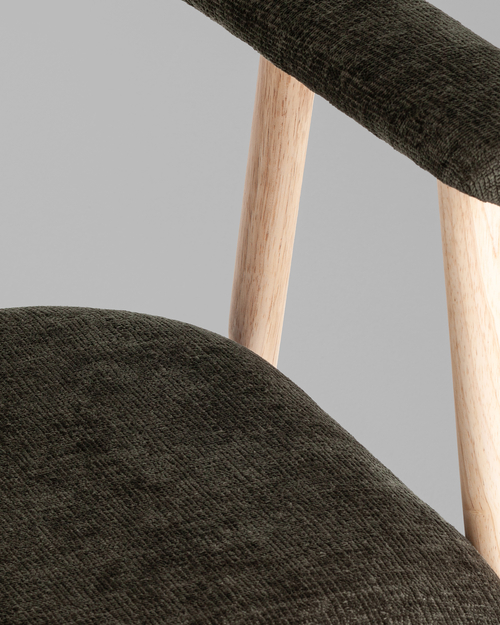 Стул обеденный Shredo темно-зеленый шенилл светлое дерево 2 шт.