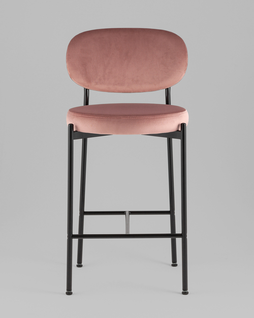 Стул полубарный Бриф VD велюр пыльно-розовый