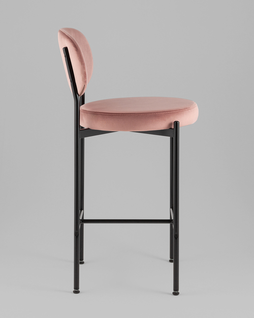 Стул полубарный Бриф VD велюр пыльно-розовый