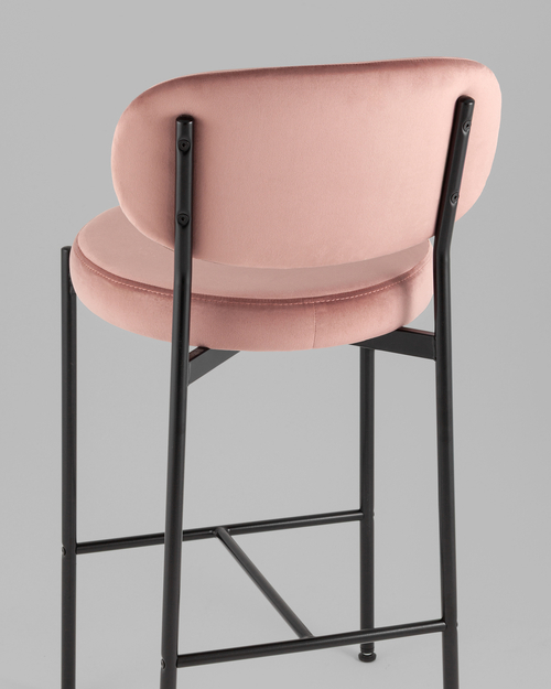Стул полубарный Бриф VD велюр пыльно-розовый