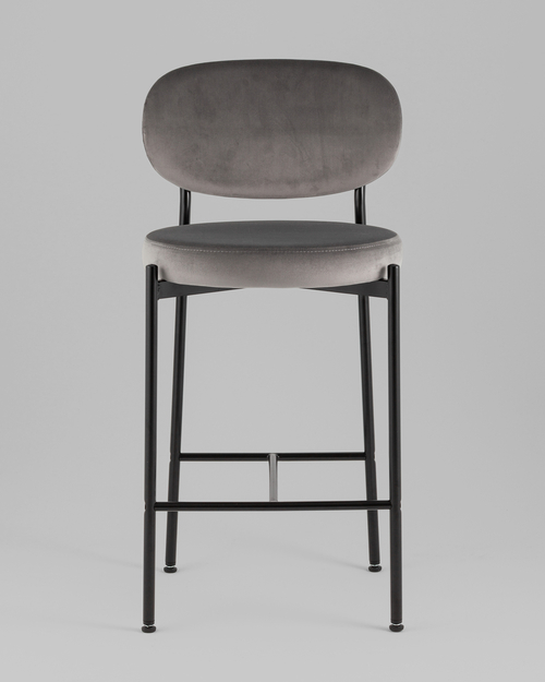 Стул полубарный Бриф VD велюр серый 2 шт.