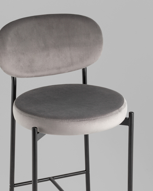 Стул полубарный Бриф VD велюр серый 2 шт.