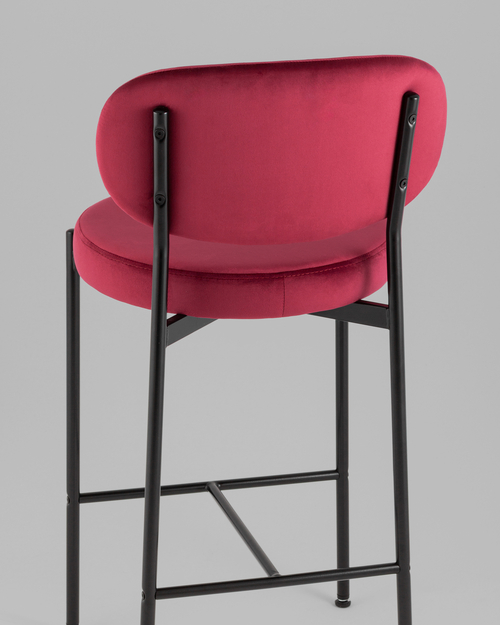 Стул полубарный Бриф VD велюр винный
