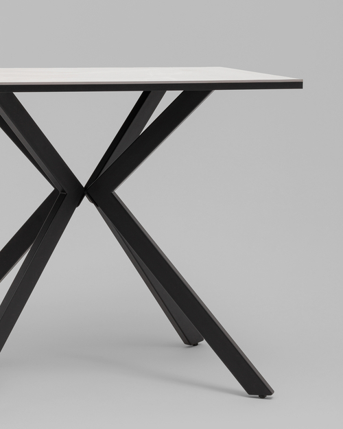 Стол Мармер мини нераскладной 90х60х75 см, столешница IT.MID.GRAY, подстолье металл черный