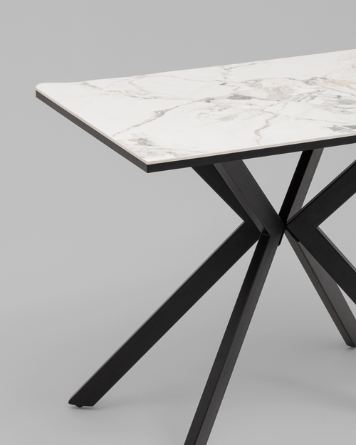 Стол Мармер мини нераскладной 90х60х75 см, GOLD JADE, подстолье металл черный