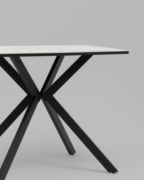 Стол Мармер мини нераскладной 90х60х75 см, GOLD JADE, подстолье металл черный