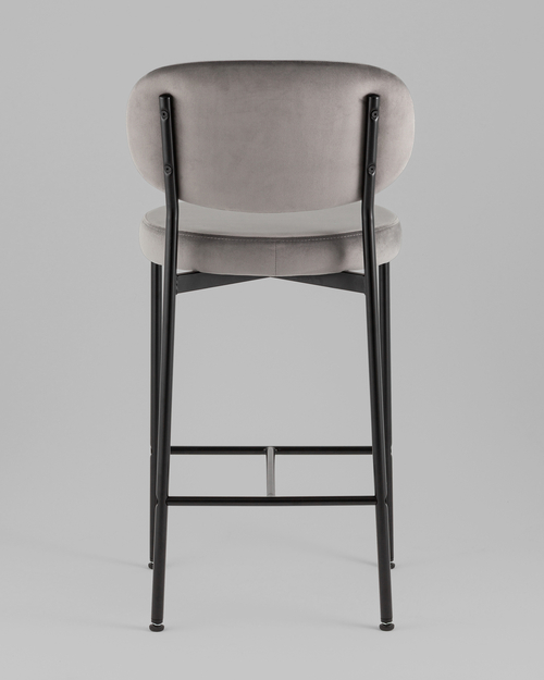 Стул полубарный Бриф VD велюр серый