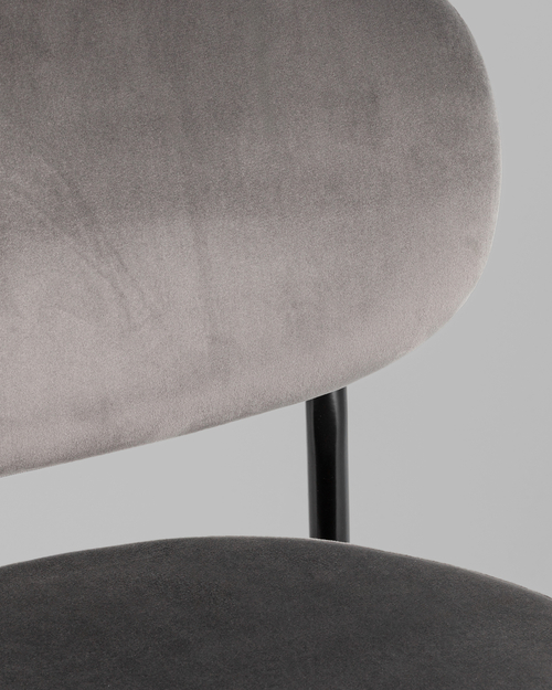 Стул полубарный Бриф VD велюр серый