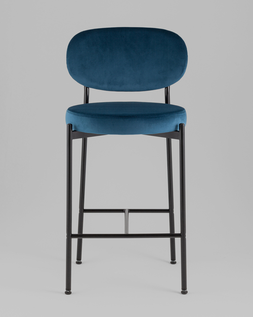 Стул полубарный Бриф VD велюр синий
