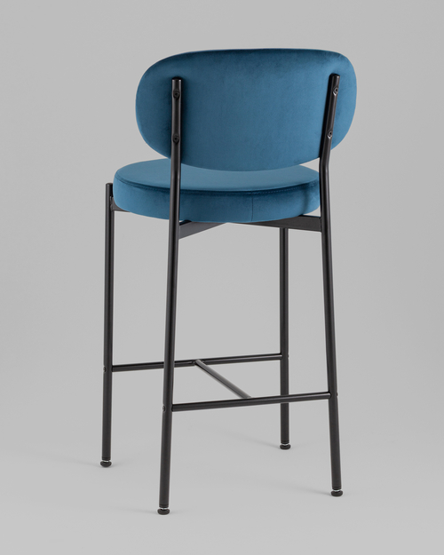 Стул полубарный Бриф VD велюр синий