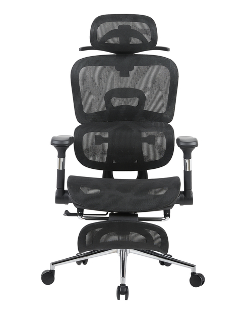 Кресло офисное TopChairs Stich с оттоманкой черный
