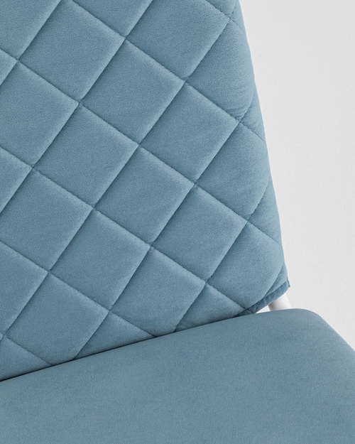 Кресло офисное Кристенсен велюр пыльно-синий пластик белый