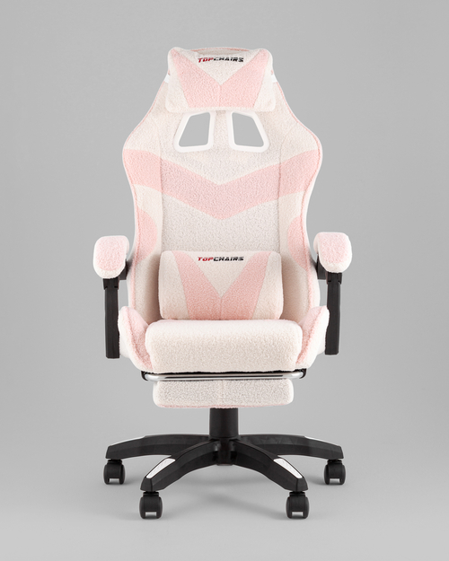 Кресло спортивное TopChairs MG-7019 букле бело-розовый