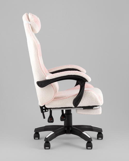 Кресло спортивное TopChairs MG-7019 букле бело-розовый