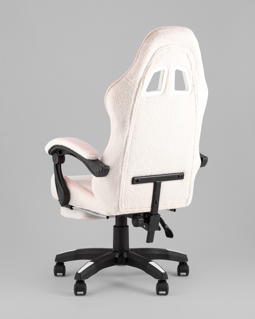 Кресло спортивное TopChairs MG-7019 букле бело-розовый