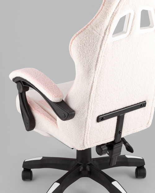 Кресло спортивное TopChairs MG-7019 букле бело-розовый