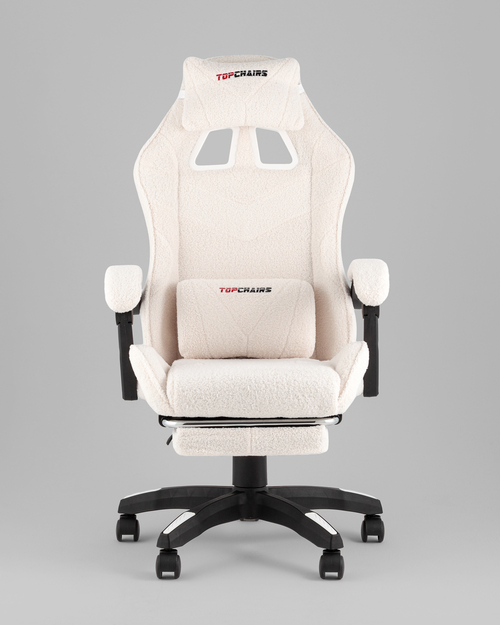 Кресло спортивное TopChairs MG-7019 букле белый
