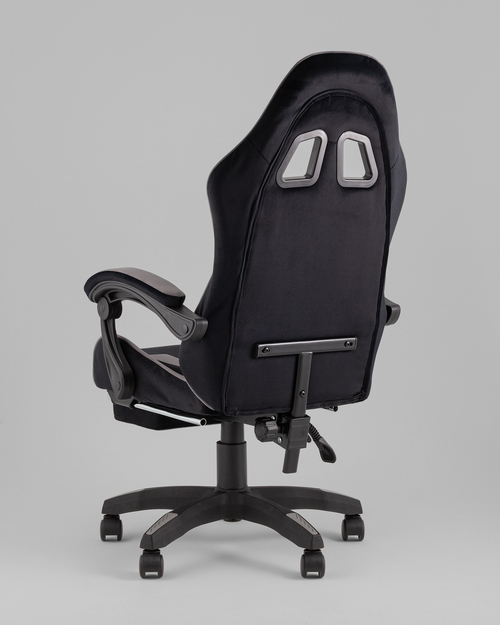 Кресло спортивное TopChairs MG-7019 велюр черно-серый