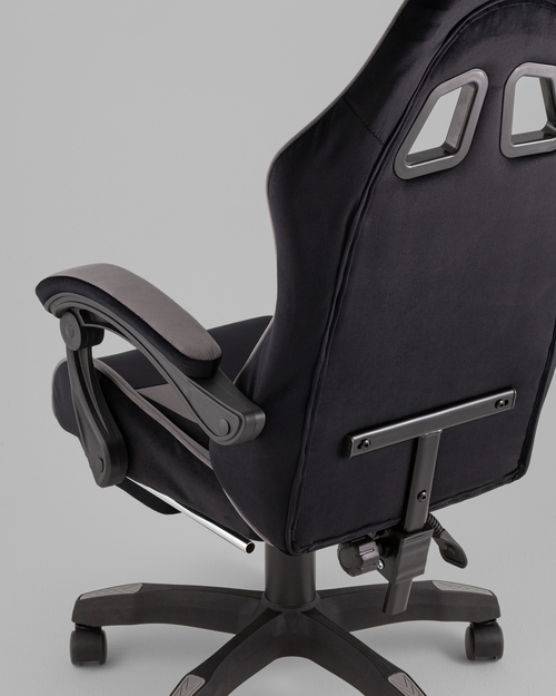 Кресло спортивное TopChairs MG-7019 велюр черно-серый