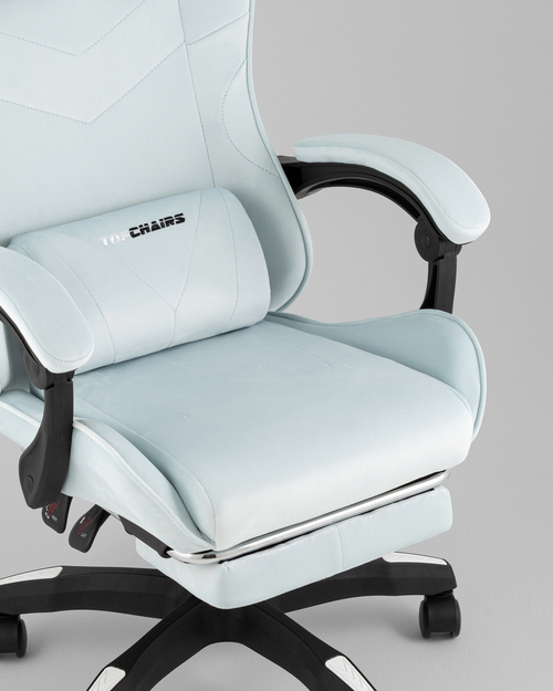 Кресло спортивное TopChairs MG-7019 велюр светло-голубой