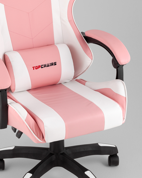 Кресло спортивное TopChairs MG-7035 розово-белый