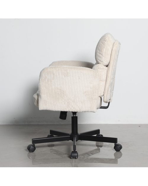 Кресло офисное TopChairs 6187 с откидными подлокотниками кремовый