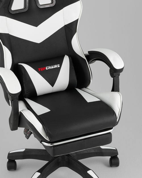 Кресло спортивное TopChairs MG-7019 черно-белый
