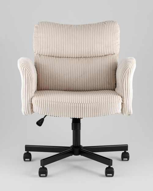 Кресло офисное TopChairs Nami с откидными подлокотниками кремовый