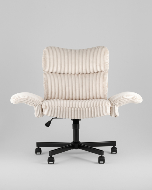 Кресло офисное TopChairs Nami с откидными подлокотниками кремовый