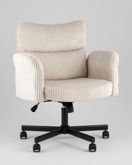 Кресло офисное TopChairs Nami с откидными подлокотниками кремовый
