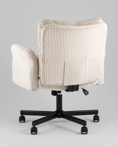 Кресло офисное TopChairs Nami с откидными подлокотниками кремовый