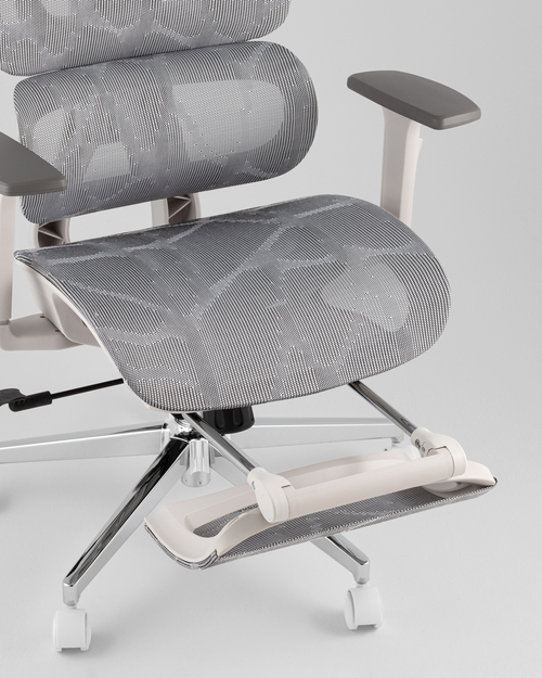 Кресло офисное TopChairs Nimbus белая сетка белый пластик