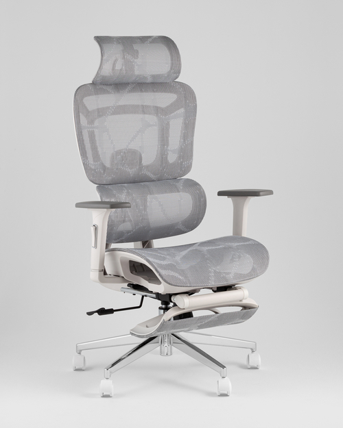 Кресло офисное TopChairs Nimbus белая сетка белый пластик