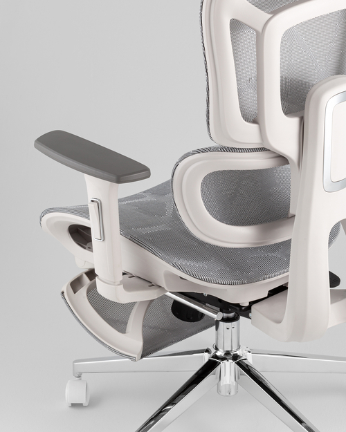 Кресло офисное TopChairs Nimbus белая сетка белый пластик