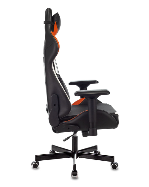 Кресло игровое Zombie VIKING TANK черный/оранжевый/белый искусственная кожа с подголов. крестовина м